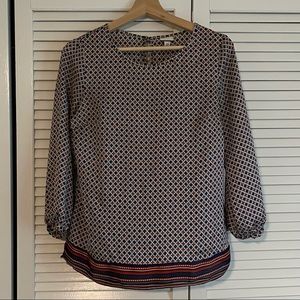 Retro-look Patterned Blouse